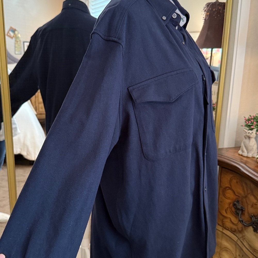 Men's Tommy Hilfiger FLX Navy Button-Down Shirt - Picture 3 of 9